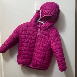 Cat & Jack Kids' Quilted Pink Hooded Winter Jacket